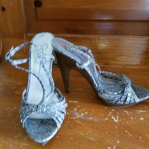 Strappy Snakeskin Jessica Simpson heels